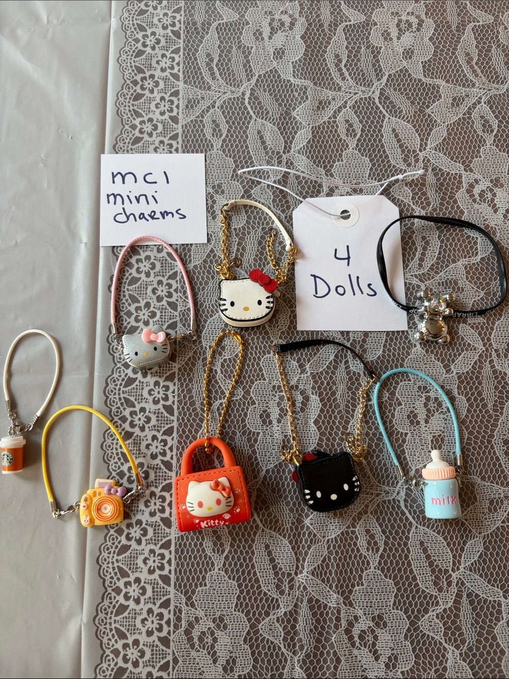 MC1, Mini Charms for Labubu Doll Pink, Red, Black, White, Orange, Yellow, Blue